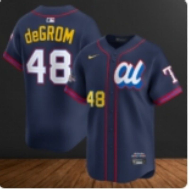 Men 2025 Texas Rangers #48 DeGrom Drak blue Nike MLB All Star jersey style 2->texas rangers->MLB Jersey